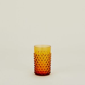 Amber Hobnail Crystal Tumbler
