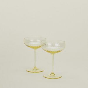 Amber Ribbed Cocktail Coupe Set
