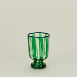 Green Striped Artisan Wine Glass