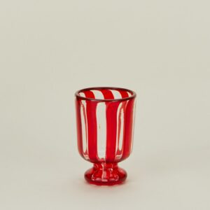 Red Striped Artisan Wine Glass