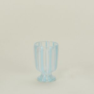 White Striped Artisan Wine Glass