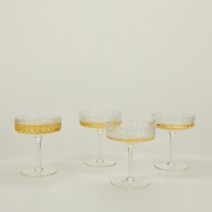 Faceted Venetian-Style Coupe Set
